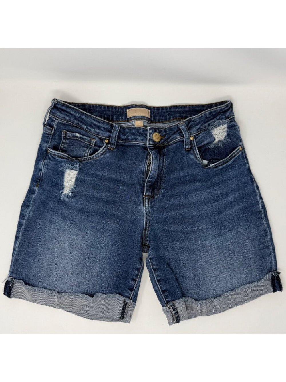 Comfy Distressed Stretch Denim Festival Shorts